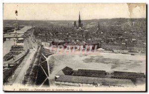 Old Postcard Rouen Panorama taken of St. Catherine