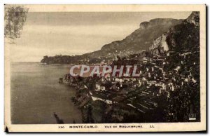 Old Postcard Monte Carlo View Of Roquebrune