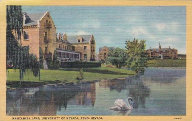 Nevada Reno Manzanite Lake University Of Nevada 1945 Curteich