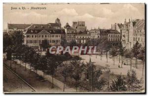 Old Postcard Bonn Rh Munsterplatz