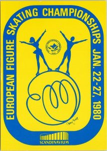 1980 European Figure Skating Championships Scandinavium Gothenburg Postcard C7