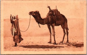 Algeria Env de Biskra La Priere au Desert Vintage Postcard C190