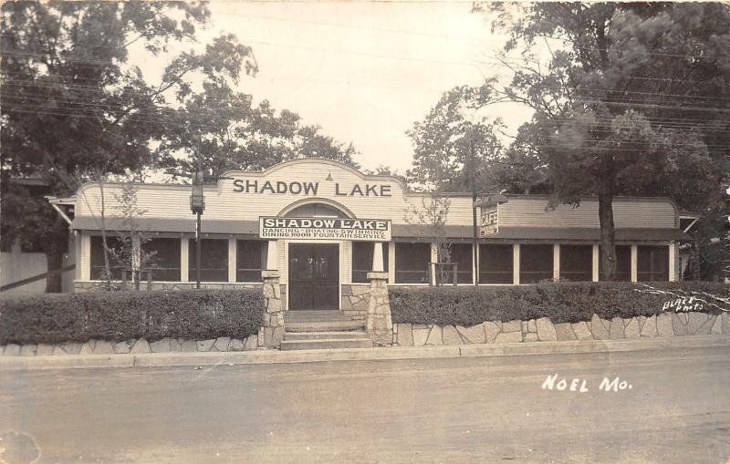 Noel Missouri~Shadow Lake~Dancing-Boating-Swimming~Cafe~1947 Blake Photo RPPC