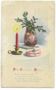 US Christmas Card. old penny card used and stamped. mailed 1922