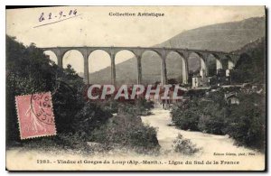 Old Postcard Viaduct and Gorges du Loup M Line South of France