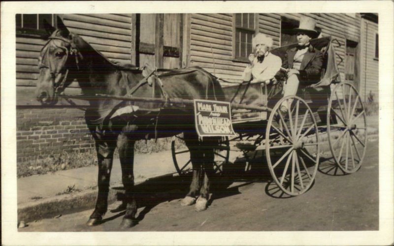 Hartford CT Mark Train Look-A-Like Horse Wagon 1935 Used Real Photo Postcard