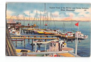 Biloxi Mississippi MS Postcard 1951 View of the Shrimp and Oyster Industry