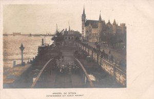 Anvers Antwerp Belgium Het Steen and Water Front Real Photo Postcard AA69642