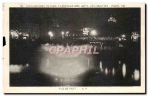 Old Postcard Paris Exposition Internationale des Arts Decoratifs Night View