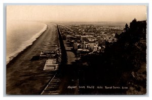 RPPC Birds Eye View From Bluff Napier New Zealand UNP Postcard W8