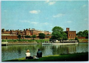 Postcard - View across River Thames, Hampton Court Palace, Middlesex - England