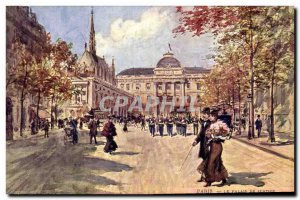 Old Postcard Paris Illustrator Courthouse