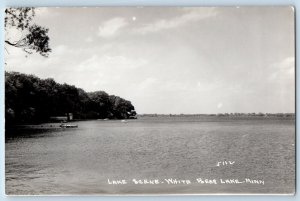 Bear Lake Minnesota MN Postcard RPPC Photo Lake Scene White c1940's Vintage