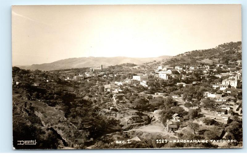 *Panorama City Town View Panorama Taxco Mexico Vintage Photo Postcard C81