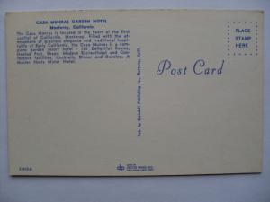 1960's CASA MUNRAS GARDEN HOTEL Monterey California CA Postcard y5602