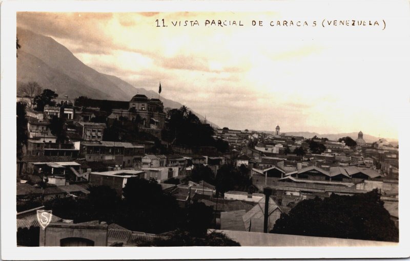 Venezuela Vista Parcial De Caracas Vintage RPPC C067