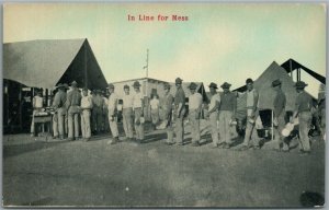US ARMY IN LINE FOR MESS ANTIQUE POSTCARD