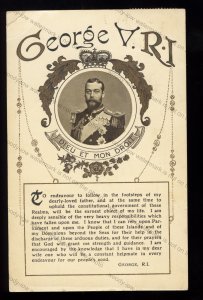 ROY600 - King George V - The King's Vow to the Nation - Postcard