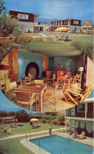 Santa Barbara California 1960s Postcard Ming Tree Motor Hotel Swimming Pool