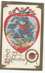 Postcard To My Valentine Cupids Shooting Arrows