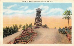 BLACK HILLS, South Dakota SD   OBSERVATION TOWER~Mount Coolidge  1944 Postcard