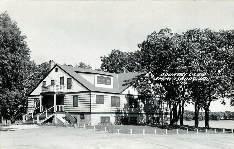 RPPC Postcard Country Club Emmetsburg IA S-74 Palo Alto County,