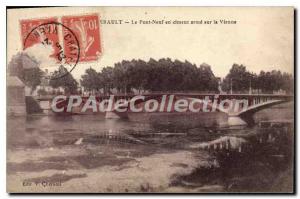 Old Postcard Chatellerault Le Pont Neuf in cement weapon on Vienna