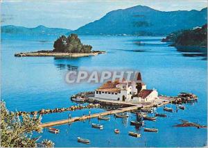 Postcard Modern Pontikonisi Corfu Mouse Island