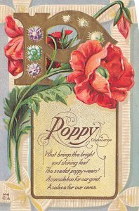 The Poppy The Consolation Flower Poem, Postcard