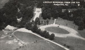 Vintage Postcard 1930's Lincoln Memorial From The Air Hodgenville Kentucky KY