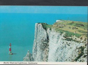 Sussex Postcard - Beachy Head & Lighthouse, Eastbourne      T1248