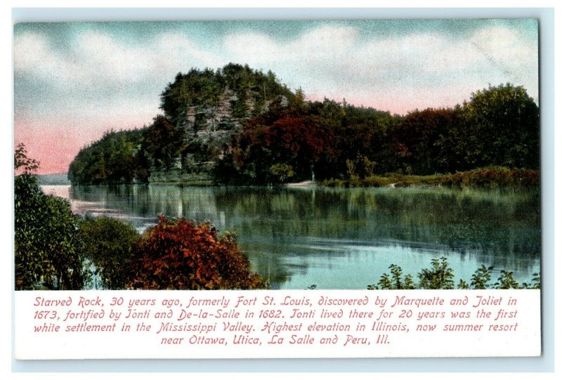 Starved Rock - LaSaIle Ottawa Peru Illinois c1910 Antique Postcard 