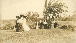 C-1910 Group Men & Women Tropical Farm Agriculture RPPC Photo Postcard 22-3780