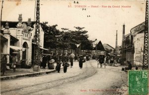 CPA AK INDOCHINA Tonkin Rue du Grand Marche VIETNAM (959353)