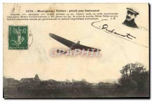 Old Postcard Jet Aviation monoplane Tellier driver by Dubonnet