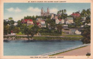 Postcard St Mary's Church + Sacred Heart Convent View Bay St Newport VT