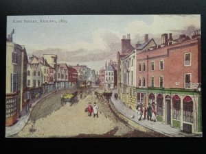 Berkshire READING (1823) King Street (Christmas Greetings) Old Postcard by Thorp