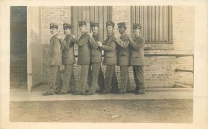 Postcard RPPC 1910 Illinois Chicago Trolley Conductors Lok Step 23-12098