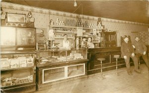1914 RPPC Postcard; Ohio IL, Interior General Store w/Shopkeepers, Bureau County