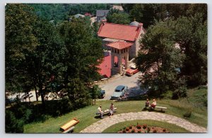 Eureka Springs Arkansas~Birds Eye View Of St Elizabeths Church~Vintage Postcard