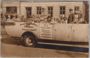 Hamburg Stadtrundfahrt Tour Bus Germany H. Wolffgang 1920s RPPC Postcard H82