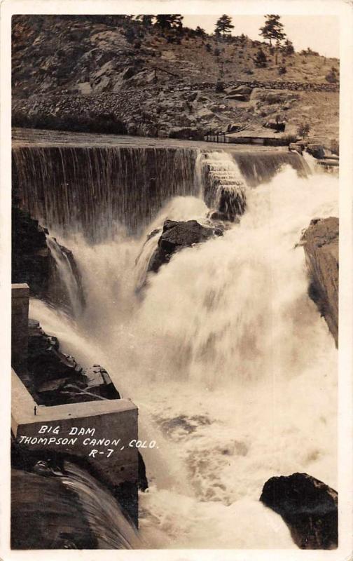 Thompson Canon Colorado Big Dam Real Photo Antique Postcard K73277