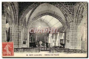 Postcard Old Batz Loire Interleur of church
