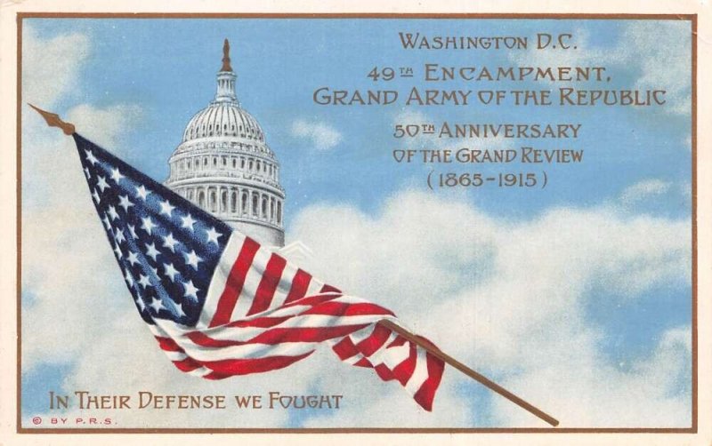 Washington DC 49th Encampment  GAR Greetings Patriotic Postcard AA103993
