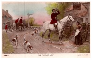 Dog ,  The Pleasant Meet ,before a fox Hunt