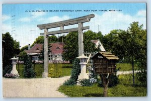 1952 Port Huron Michigan Postcard C. I. O. Franklin Delano Roosevelt Camp Posted