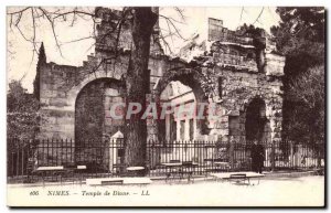 Nimes Old Postcard Temple of Diana