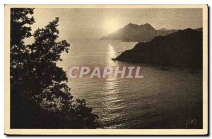 Postcard Old Sweet France Corsica Ile de Beaute Porto Sunset on the Gulf of P...