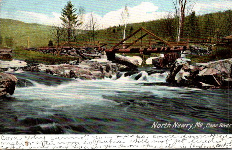 Maine North Newry Scene On Bear River 1906