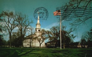 Vintage Postcard 1972 Falmouth Church and Green Beautiful Edifice Massachusetts